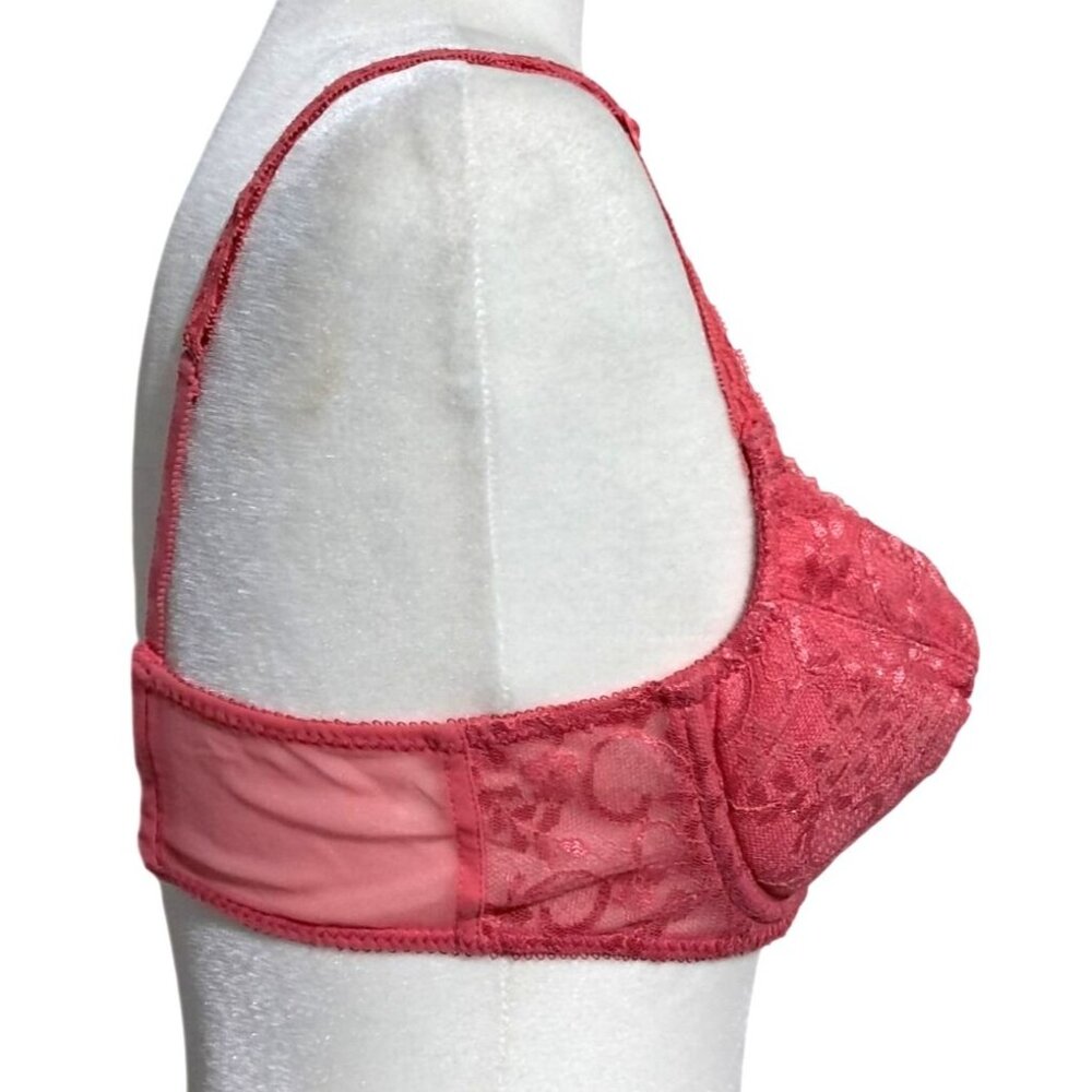Adonna Bra 36 C Dream Maker Push Up Hot Pink Lace Underwire Adjustable Straps - Picture 7 of 11